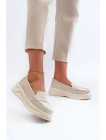 Dámske semišové mokasíny Light Beige Filidia