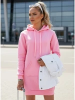 Dámska dlhá mikina s kapucňou oversize TIMMY pink FashionStreet EY1939 Dámska dlhá mikina s kapucňou oversize TIMMY pink FashionStreet EY1939