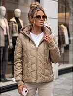 Dámska prechodová bunda s odnímateľnou kapucňou, farba kamelová, FashionStreet TY5780 Dámska prechodová bunda s odnímateľnou kapucňou, farba kamelová, FashionStreet TY5780