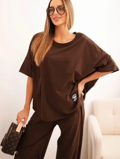 Bavlnené tričko + nohavice hnedé