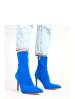 Dámske členkové čižmy na podpätku AX-121 Kráľovská modrá - COMER