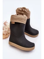 Dziecięce Kalosze Z Ocieplaczem Snow Wave Gokids 981 Czarno-Beżowe