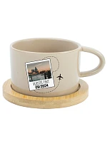 Personalizovaný keramický hrnček „MAKRONKA“ s fotografiou a cestovateľským motívom