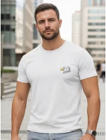 Pánske bavlnené tričko s potlačou orla, biele, FashionStreet NX0148R Pánske bavlnené tričko s potlačou orla, biele, FashionStreet NX0148R
