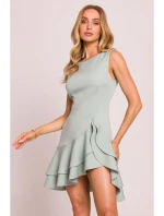 M850 Volánové mini šaty - mätové M850 Volánové mini šaty - mätové