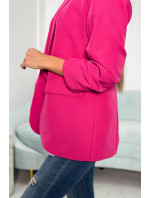 Elegantné sako s klopami vo fuchsiovej farbe