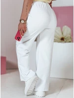 Dámske tepláky so širokými nohavicami DRESLINA white FashionStreet UY2693 Dámske tepláky so širokými nohavicami DRESLINA white FashionStreet UY2693
