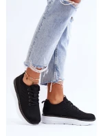Damskie Sznurowane Buty Sportowe Czarne Lavarone