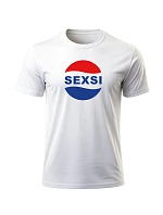 Pánské bavlněné tričko s potiskem - SEXSI - bílé