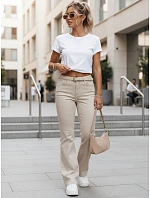 Dámske džínsy bootcut s opaskom béžová FashionStreet UY2961