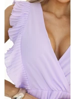 315-7 EMILY plisované šaty s volánmi a výstrihom - farba CHRISTMAS 315-7 EMILY plisované šaty s volánmi a výstrihom - farba CHRISTMAS