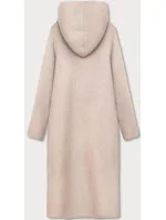 Svetlo béžový dlhý prehoz cez oblečenie s kapucňou (B6010-51)