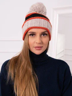 Dámska čiapka Kinga K297 light beige+black