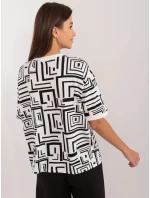 Dámska blúzka LK BZ 509697.27 Ecru s čiernou - FPrice
