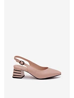 Dámske sandále na podpätku Vinceza Beige Dámske sandále na podpätku Vinceza Beige