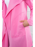 Voľná bunda s kapucňou ružová