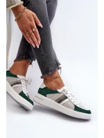 Sneakersy Skórzane Damskie D&A LR110 Zielono-Białe Sneakersy Skórzane Damskie D&A LR110 Zielono-Białe