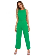 M679 Overal bez rukávov s opaskom a sponou - cukrovo ružový