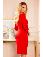 Elegantné šaty s volánom Numoco - červené
