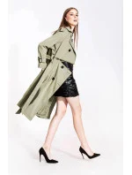 Dvojradový kabát v khaki farbe s opaskom (AG3-011) Dvojradový kabát v khaki farbe s opaskom (AG3-011)