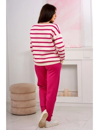 Sveter set Pruhovaná mikina + Nohavice fuchsie Sveter set Pruhovaná mikina + Nohavice fuchsie