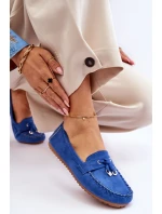 Klasyczne Zamszowe Mokasyny Niebieskie Good Time