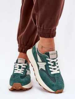 Zamszowe Buty Sportowe Damskie Na Platformie Vinceza 66720 Zielone