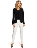 M051 Sako s jedným gombíkom a golierom s kšiltom - čierne