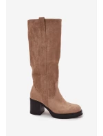 Dámske topánky na podpätku LH-8 Beige - JOIa shoes