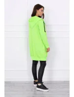Šaty s kapucňou, mikina zelená neónová