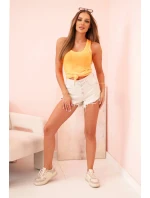 Dámske bavlnené tielko s okrúhlym výstrihom Neon Orange