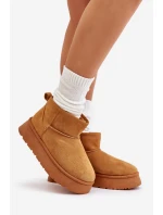 Niskie Śniegowce Damskie Na Platformie Ocieplane Futerkiem Camel Saldren Niskie Śniegowce Damskie Na Platformie Ocieplane Futerkiem Camel Saldren