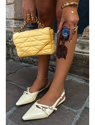 Dámske sandále s remienkami z imitácie kože Yellow Glamira Dámske sandále s remienkami z imitácie kože Yellow Glamira