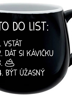 TO DO LIST: BE AMAZING - čierny keramický hrnček 300 ml