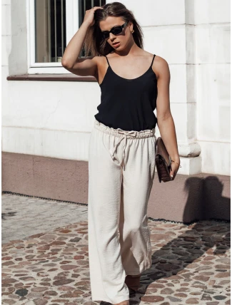 Dámske široké nohavice MADDIE light beige FashionStreet UY2131 Dámske široké nohavice MADDIE light beige FashionStreet UY2131