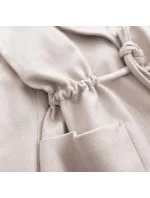 Voľný dámsky krátky kabát vo farbe ecru (2727)