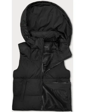 Dámska krátka vesta s kapucňou j.style čierna (16M9112-392) Dámska krátka vesta s kapucňou j.style čierna (16M9112-392)