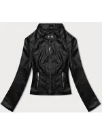 Čierna dámska bunda ramoneska so stojačikom J Style (11Z8111)