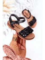 Dziecięce Sandały Z Plecionką Czarne Bailly