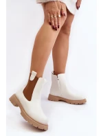 Botki Sztyblety Damskie Na Zamek Białe Ramhel