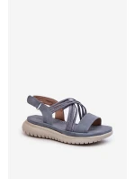 Ľahké dámske pohodlné sandále na suchý zips Blue Ceclea Ľahké dámske pohodlné sandále na suchý zips Blue Ceclea