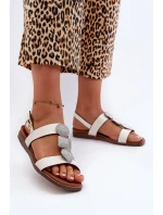 Sandały Damskie Płaskie Z Ozdobami Sergio Leone SK072H Białe