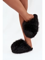 Futrzane Kapcie Damskie Czarne Iseline