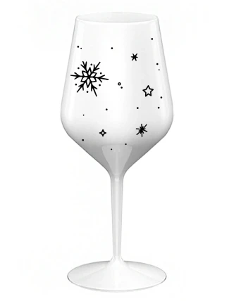 ZIMĚNKA - bílá nerozbitná sklenice na víno 470 ml