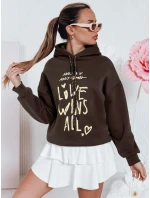 Dámska nadrozmerná mikina LOVEWILL hnedá FashionStreet BY1470 Dámska nadrozmerná mikina LOVEWILL hnedá FashionStreet BY1470