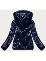 Tmavomodrá prešívaná bunda s kapucňou (B9768) Tmavomodrá prešívaná bunda s kapucňou (B9768)