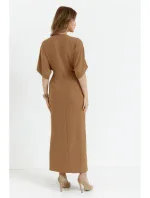 K163 Maxi šaty - béžové