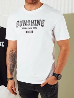 Pánske biele tričko s potlačou FashionStreet RX5374