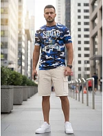 Pánske modré tričko s vojenskou potlačou FashionStreet NX2005R Pánske modré tričko s vojenskou potlačou FashionStreet NX2005R