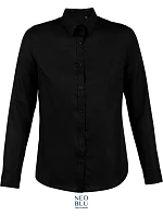 NEOBLU Blaise Women Mikrotkaná blúzka s dlhými rukávmi 24.3183 deep black